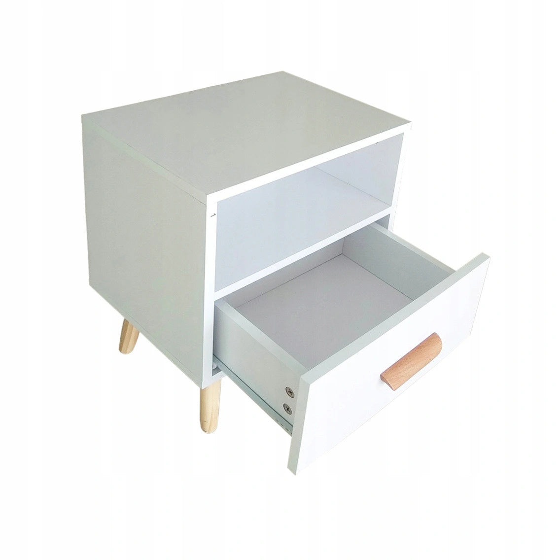 Nachtkastje - MDF Grenen - 1 Lade - Wit