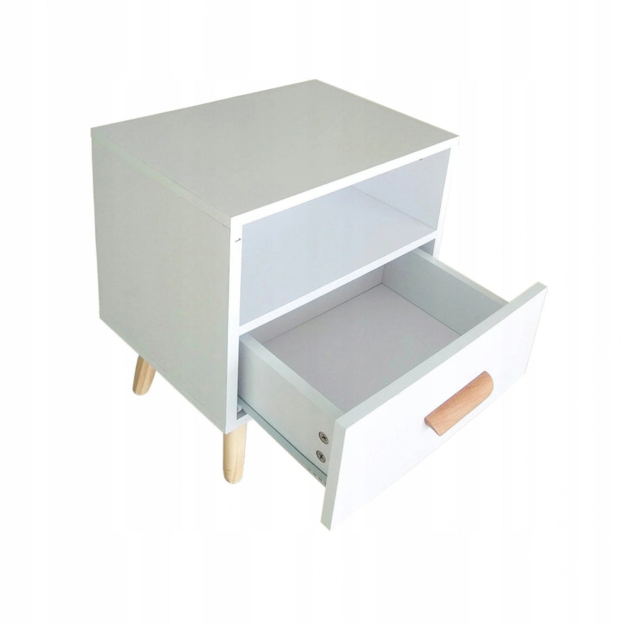Nachtkastje - MDF Grenen - 1 Lade - Wit