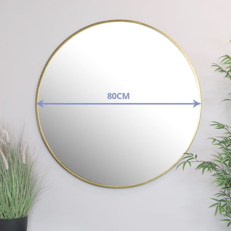 Ronde spiegel - luxe gouden poedercoat - 80 cm
