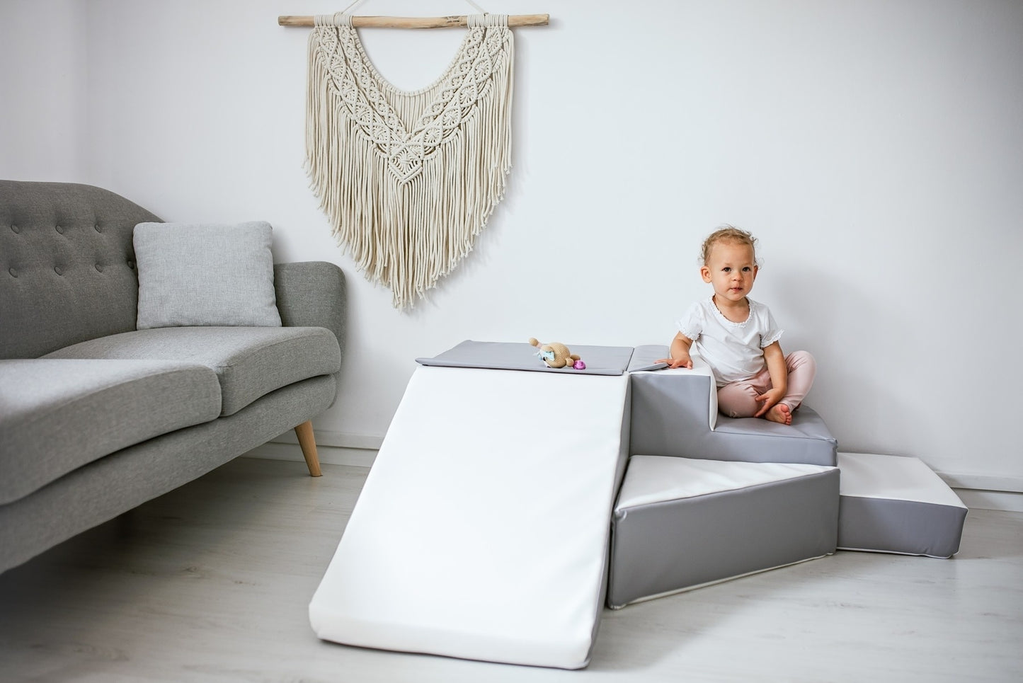 SCHUIMEN GLIJBAAN - Meerdere vormen - 40cm hoog - Wit/Grijs/Paars
