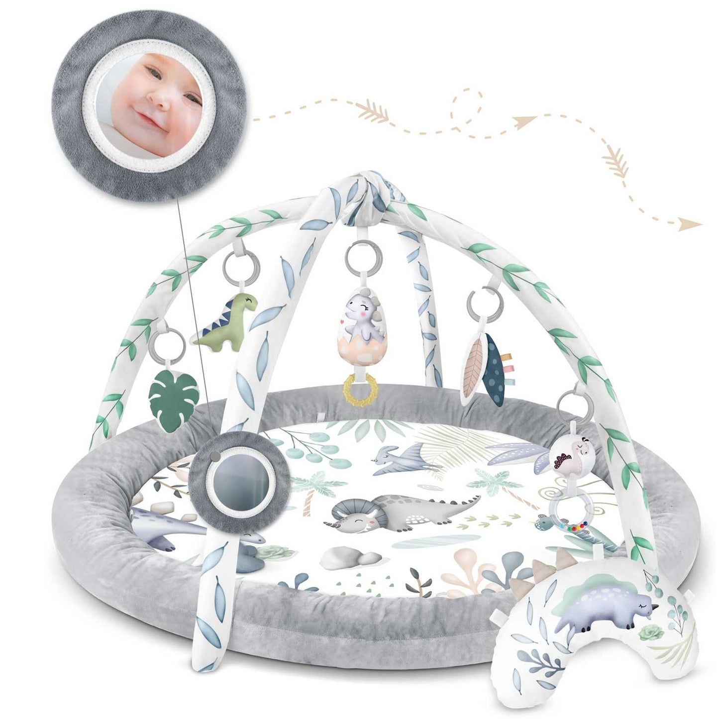 Babygym - 7-in-1 Multifunctioneel - Dinosaurus Thema - 97x78x56 cm