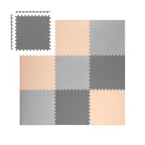 SPEELMAT - Foam Puzzelmat Antislip - Grijs-Perzik 180x180cm