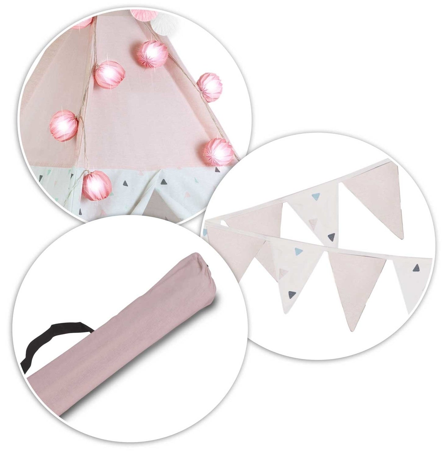 TIPI TENT - Premium Katoen - 120x120x165 cm - Roze