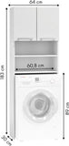 Badkamerkast - 4 schappen - wit - 183x64x30 cm