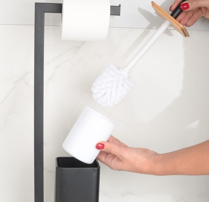 WC Rolhouder - Vrijstaand - Hoogwaardig Staal - Zwart