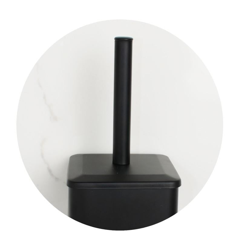 TOILETSTANDAARD - 2-in-1 met wc borstel en rolhouder - Zwart
