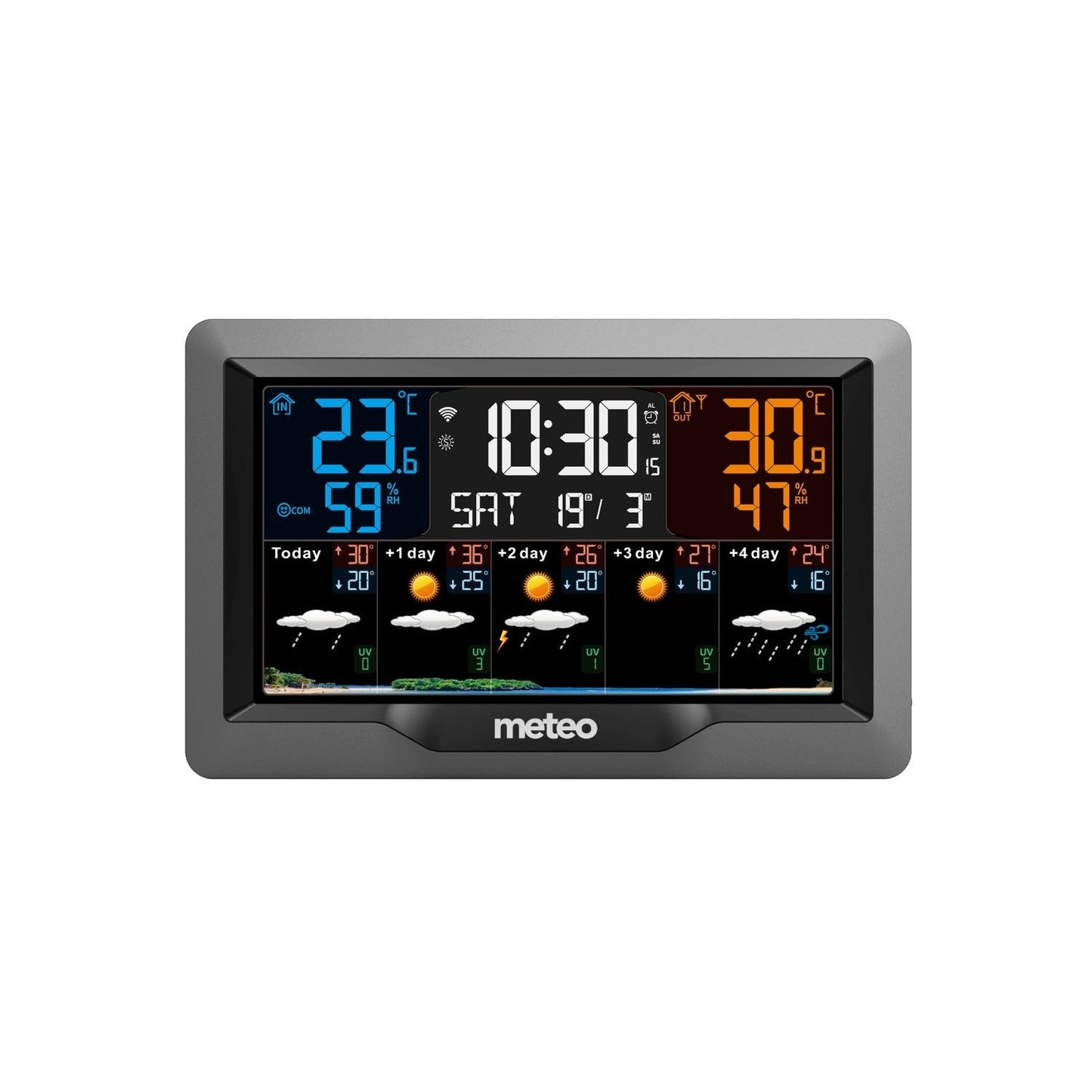Weerstation - Draadloze Metingen, Wifi, UV-indicator - Grijs