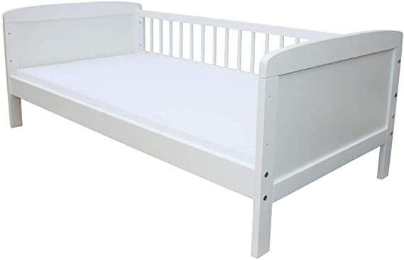 KINDERBED - Inclusief lattenbodem en uitvalbeveiliging - Wit/140x70 cm