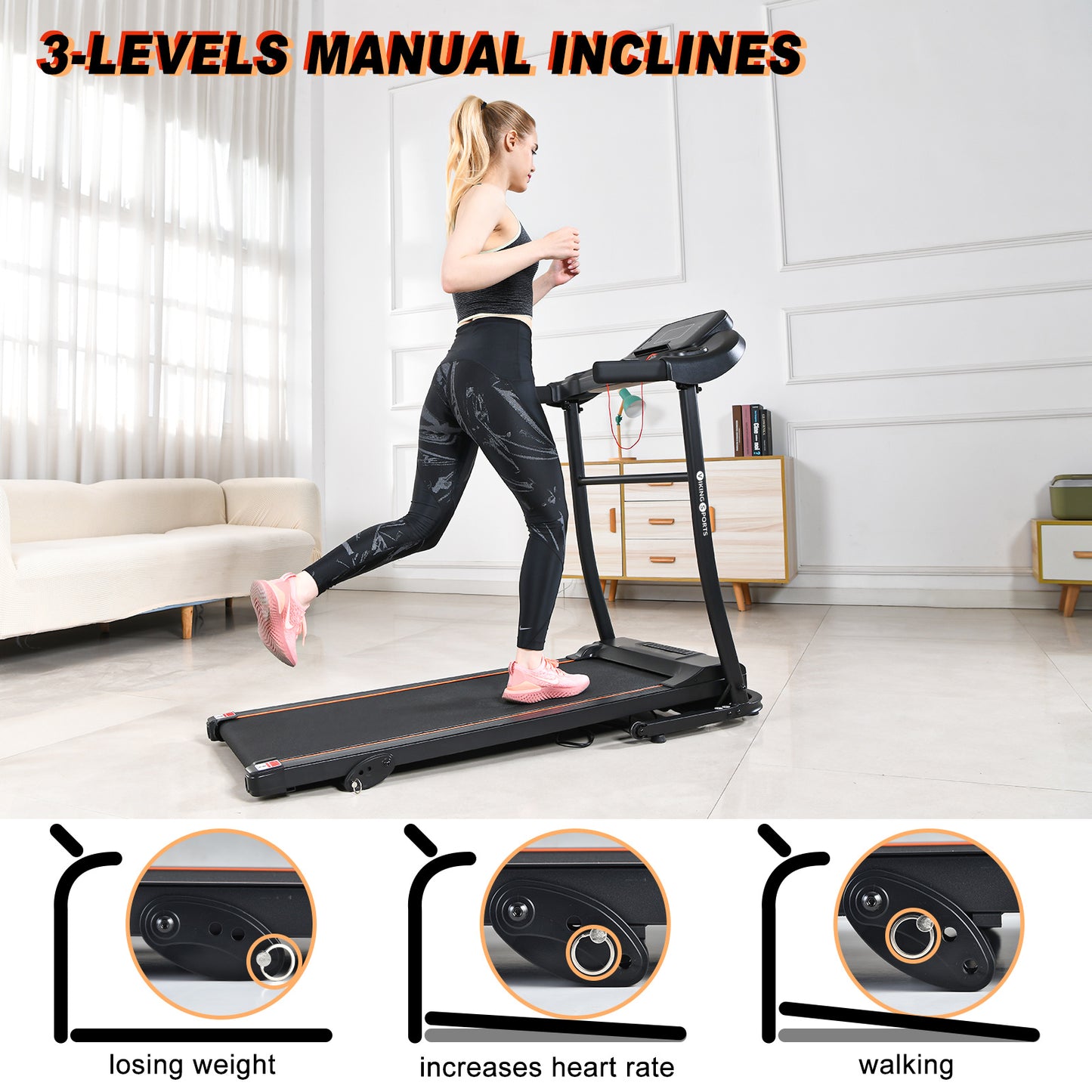 LOOPBAND - 1.5HP Motor - Inklapbaar - Bluetooth - 400x1100mm - Zwart