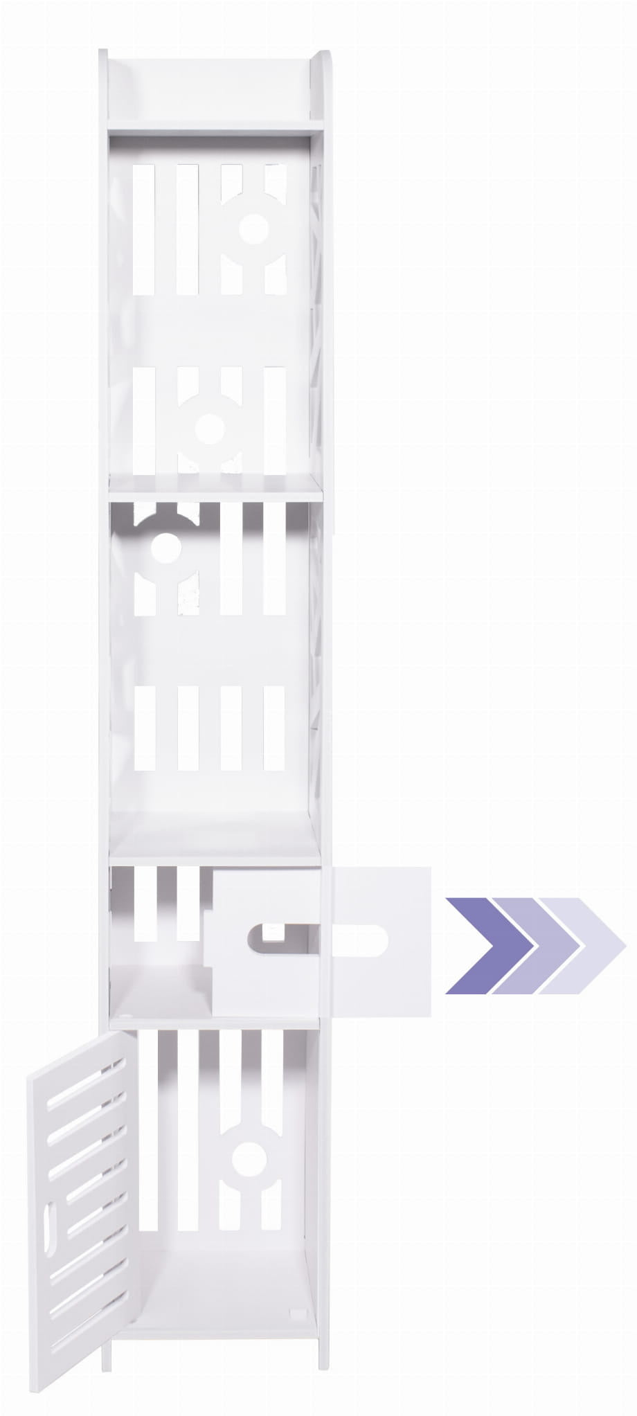 KAST - Semi-open - 5 planken - Wit - 120x20x20 cm