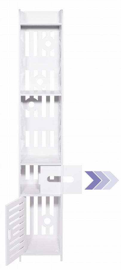 KAST - Semi-open - 5 planken - Wit - 120x20x20 cm