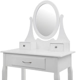 Kaptafel - kantelbare spiegel & 3 lades - wit