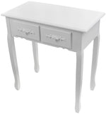 KAPTAFEL - kantelbare spiegel - 3 lades - met kruk - wit