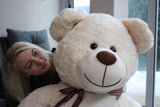 Knuffelbeer - 165cm Pluche I Love You - Crème