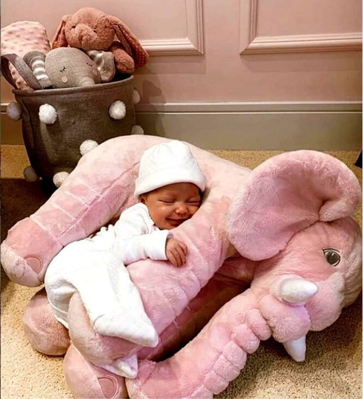 KNUFFEL OLIFANT - Zacht Pluche 45cm - Roze