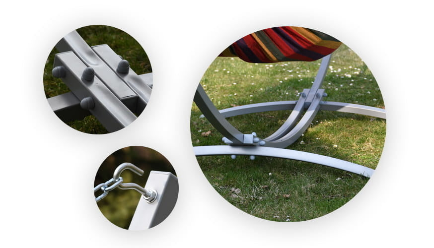 HANGMAT FRAME - gepoedercoat staal, 220 kg belasting - zwart, 220x150 cm