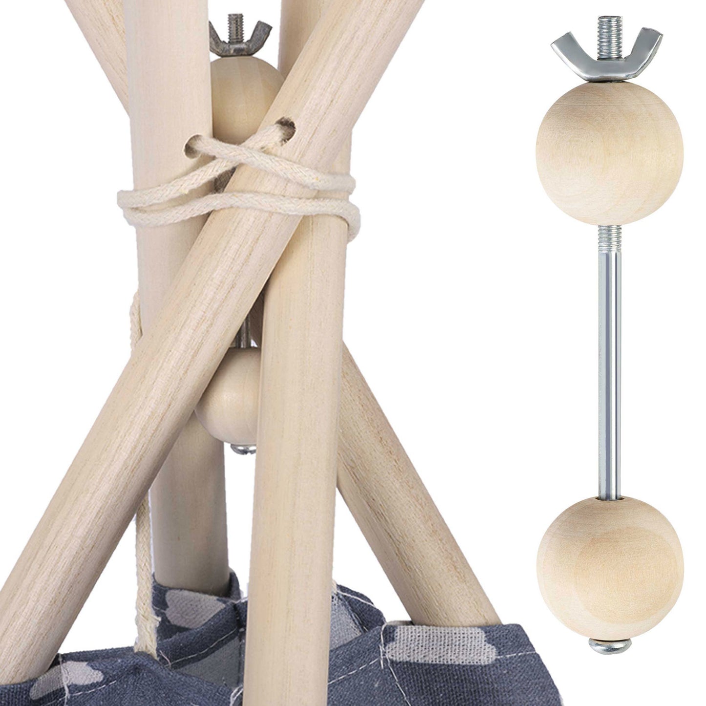 TIPI TENTSTABILISATOR - Hout en Metaal - 122 mm