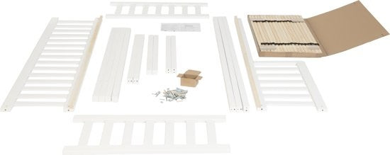 KINDERBED - huizen-thema-ontwerp - wit - 160x80 cm