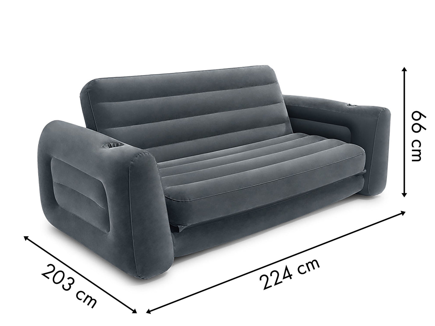 SLAAPBANK - Dura-Beam Fiber - Grijs - 224x203x66 cm