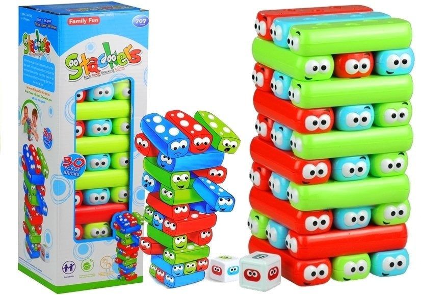 JENGA arcadespel - kleurrijke versie voor kinderen - 10x4,5 cm blokken