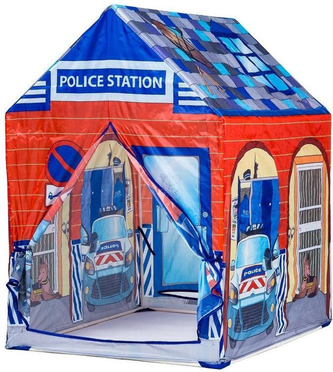 Kinder speeltent - politie thema - blauw & rood - 95x72x102 cm