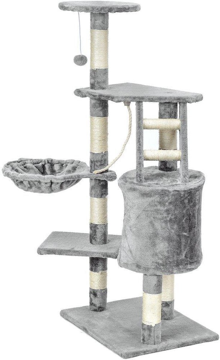 Krabpaal - 6 slaapplateaus met sisal-koord - Grijs 117,5 cm