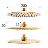 REGENDOUCHESET - Thermostaatkraan - 25 cm Regendouche - Goud
