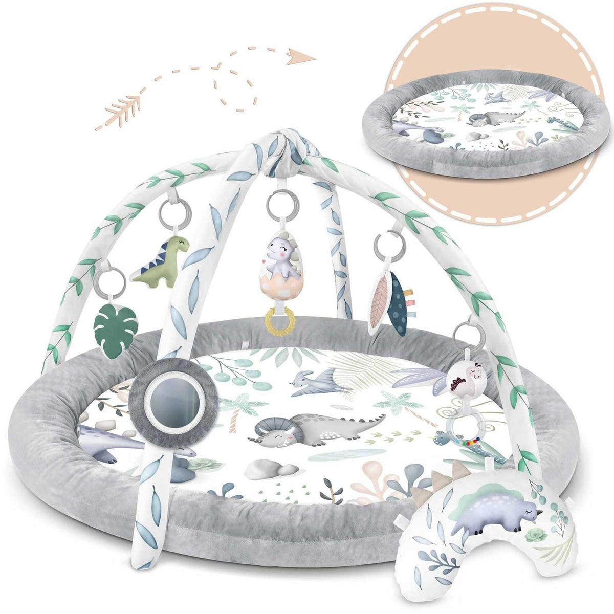 Babygym - 7-in-1 Multifunctioneel - Dinosaurus Thema - 97x78x56 cm