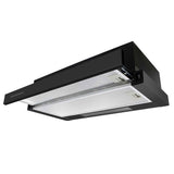 afzuigkap - telescopisch - 200 m3/u - zwart/roestvrij staal - 50 cm