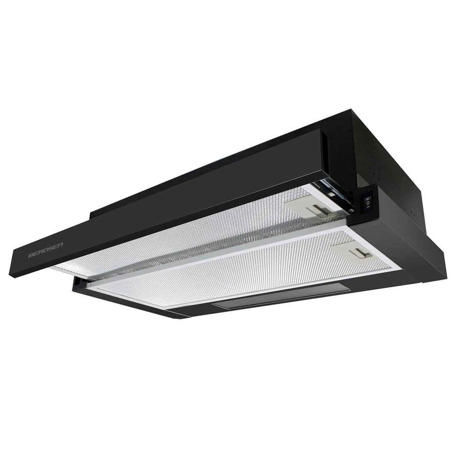 afzuigkap - telescopisch - 200 m3/u - zwart/roestvrij staal - 50 cm