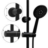 Doucheset - Thermostaatkraan met Regendouche 20cm en Handdouche - Zwart
