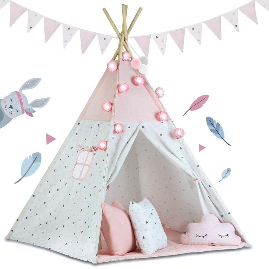 TIPI TENT - Premium Katoen - 120x120x165 cm - Roze