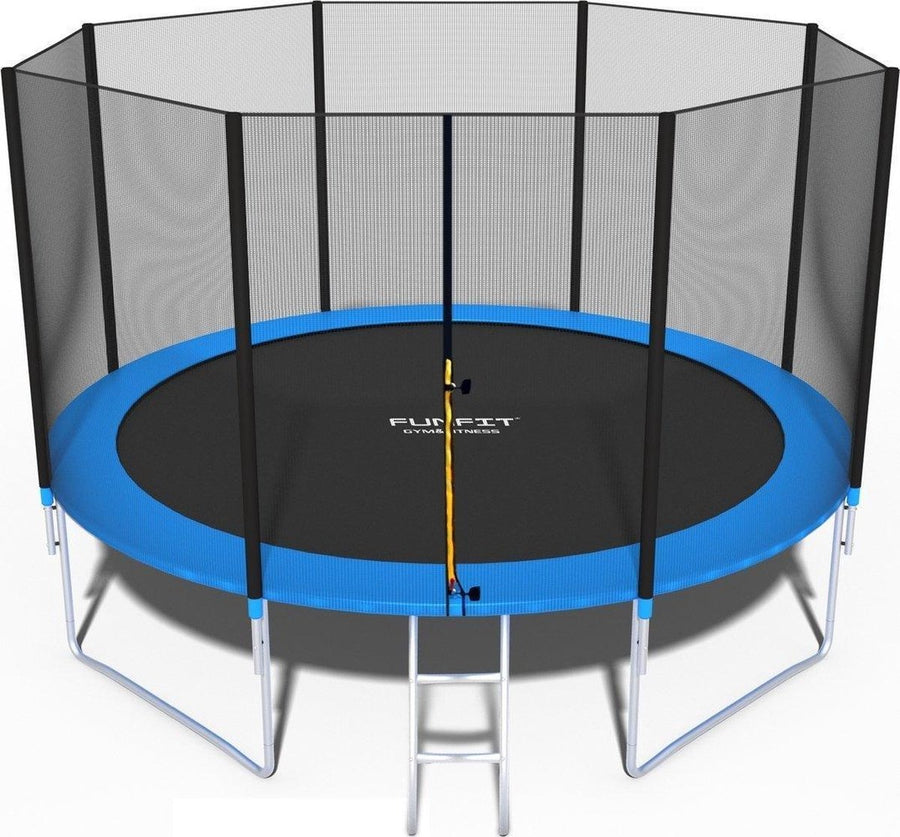 TRAMPOLINE - Veiligheidsnet & Ladder - 374 cm Blauw