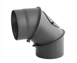 Kachelpijp - Verstelbaar 90° 120mm 950°C - Zwart