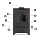 houtkachel - 26kW watermantel - zwart