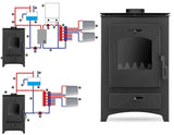 houtkachel - 26kW watermantel - zwart