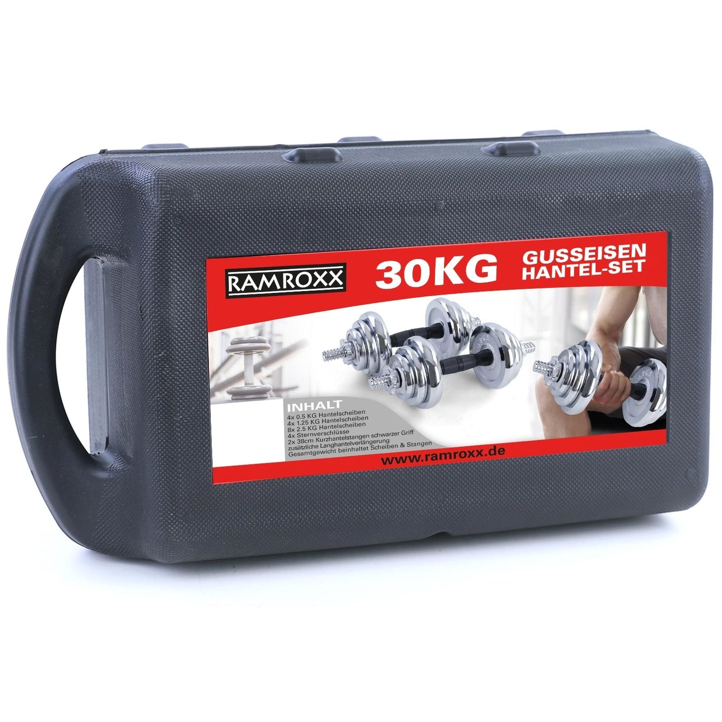 Dumbellset - 30 kg Chroom Gietijzer - Chroom