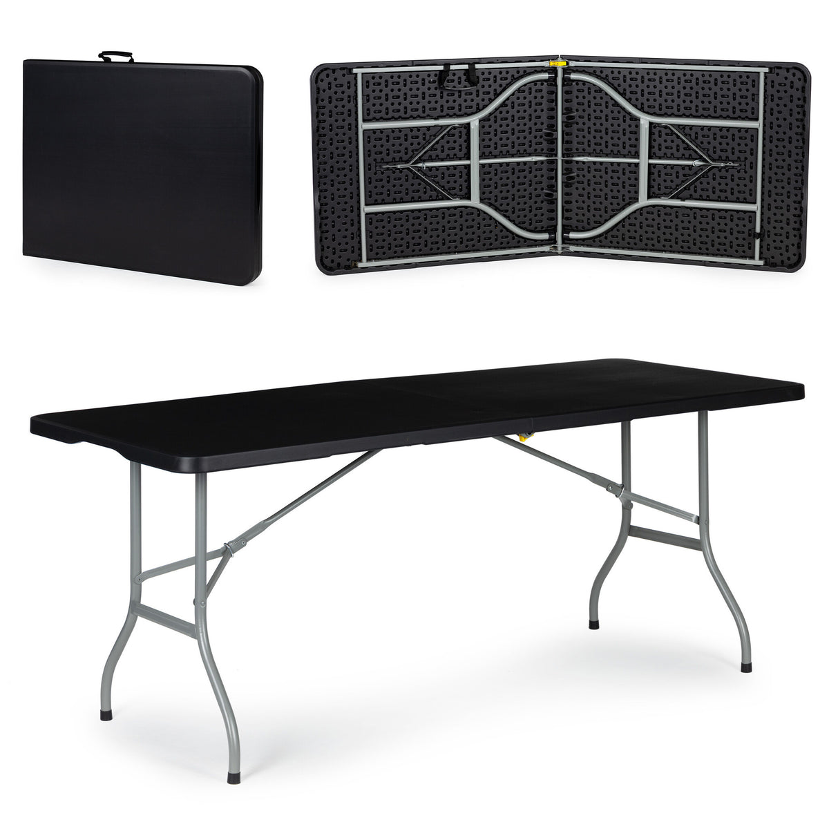 KLAPTAFEL - Stabiele HDPE-constructie - Zwart 153x70 cm