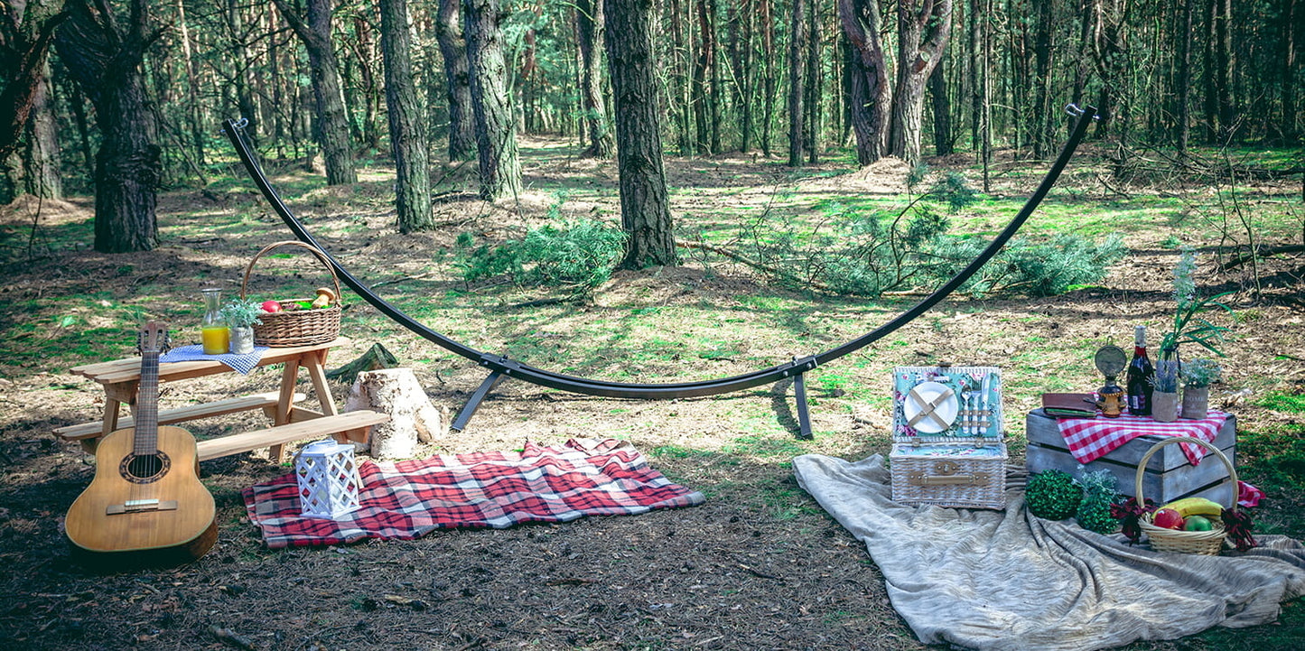 HANGMAT - Stalen Frame 220kg Weerbestendig - Zwart 220x160cm