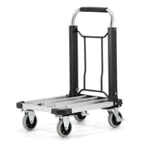 TRANSPORTWAGEN - lichtgewicht aluminium, telescopisch, 150 kg - zilver/zwart