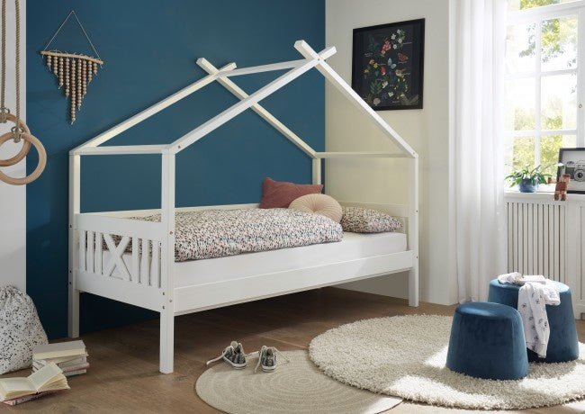 HUISBED - grenenhout - wit - 90x200 cm
