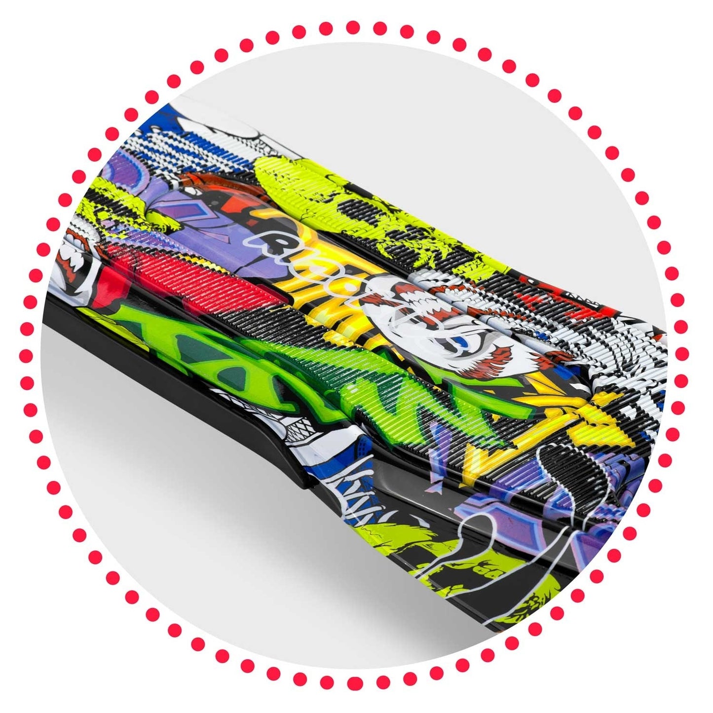 Kinderstep - 3 wielen met LED-verlichting - Zwart met multicolor graffiti