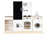 KINDERKEUKEN - Hout en MDF - wit/zwart/grijs