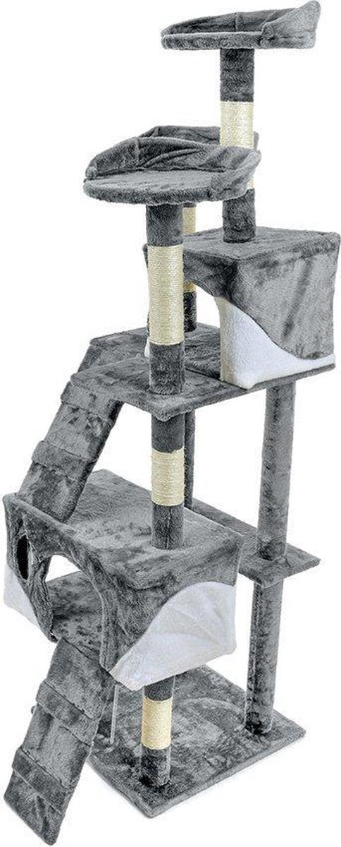 KRABPAAL - 7 plateaus - sisal-koord - grijs - 170 cm