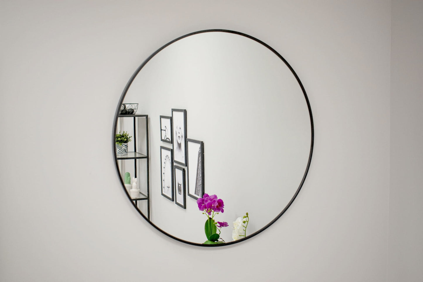 Ronde spiegel - 80 cm diameter - zwart frame