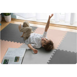 SPEELMAT - Foam Puzzelmat Antislip - Grijs-Perzik 180x180cm