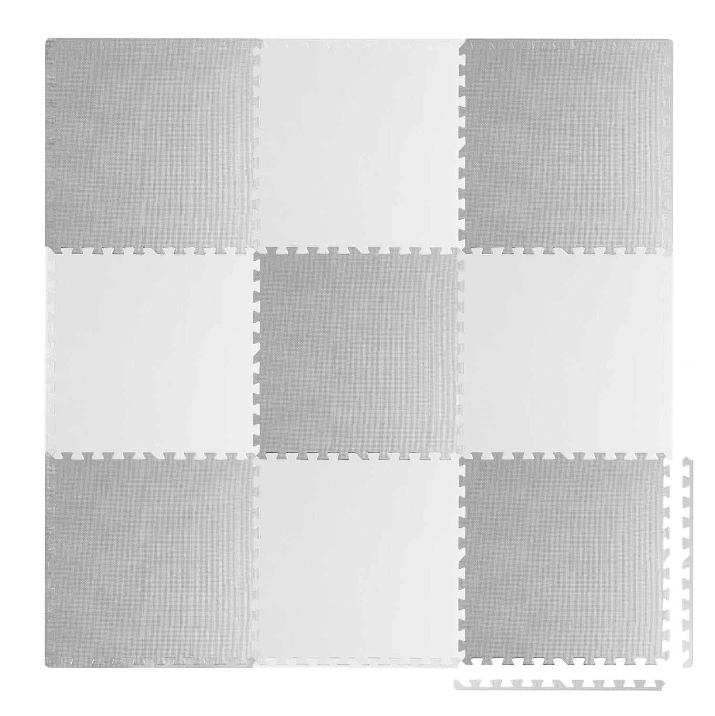 SPEELMAT - EVA foam - 180x180 cm - wit/grijs