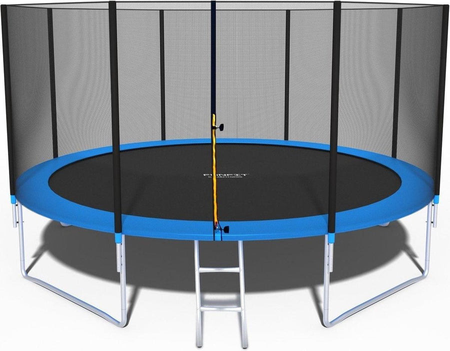 Trampoline - 404 cm met veiligheidsnet en ladder - blauw