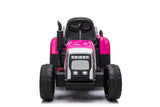 ELEKTRISCH BESTUURBARE TRACTOR - 2x45W Motoren, LED Verlichting, Muziekpaneel - Roze