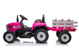 ELEKTRISCH BESTUURBARE TRACTOR - 2x45W Motoren, LED Verlichting, Muziekpaneel - Roze